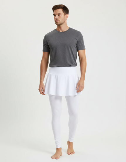 Pantalon Jupe Blanc Plissé Extensible Sport Homme - Polyester