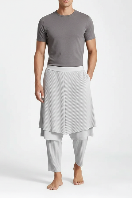 Ensemble Jupe Pantalon - Gris Maille