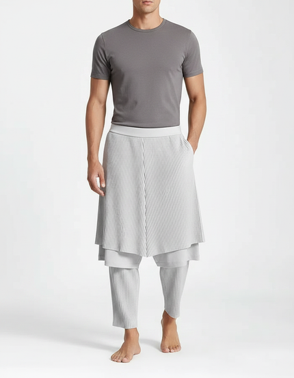 Ensemble Jupe Pantalon - Gris Maille