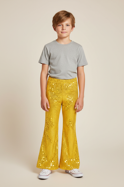 Pantalon Jupe Jaune Pailleté Évasé Enfant Scène - Polyester