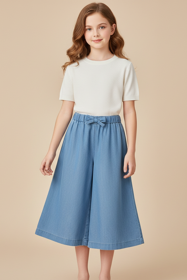 Pantalon Jupe Denim Bleu Clair Ample Enfant - Jean