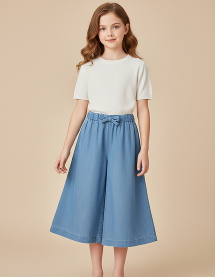 Pantalon Jupe Denim Bleu Clair Ample Enfant - Jean