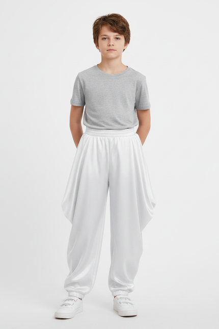 Pantalon Jupe Blanc Satin Ample Bouffant Enfant