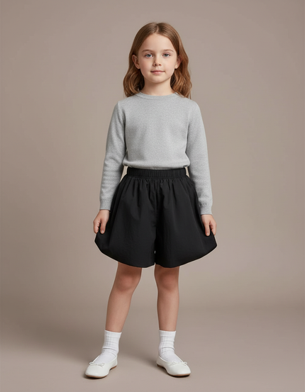 Pantalon Jupe Noir Ample Élastique Doux Enfant - Polyester