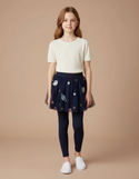 Pantalon Jupe Marine Tulle Étoiles Planètes Enfant - Maille