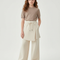 Pantalon Jupe Beige Crème Ample Décontracté Enfant Moderne - Molleton