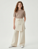 Pantalon Jupe Beige Crème Ample Décontracté Enfant Moderne - Molleton