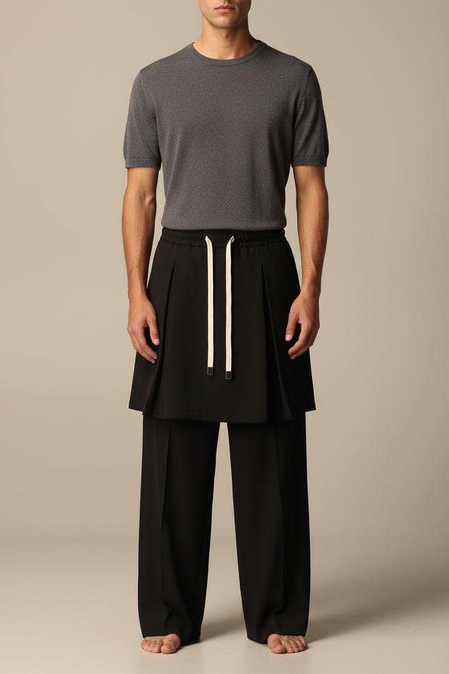 Pantalon Jupe 284c - Noir Polyester
