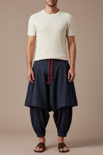 Pantalon Style Jupe Culotte - Marine Lin