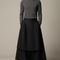 Pantalon Jupe Noir Ample Asymétrique Fluide Unisexe - Gabardine