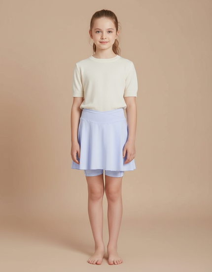 Pantalon Jupe Bleu Clair Sportif Enfant Confortable - Polyester
