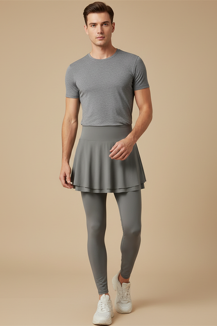 Pantalon Jupe Gris Sport Fluide Confortable Homme - Polyester