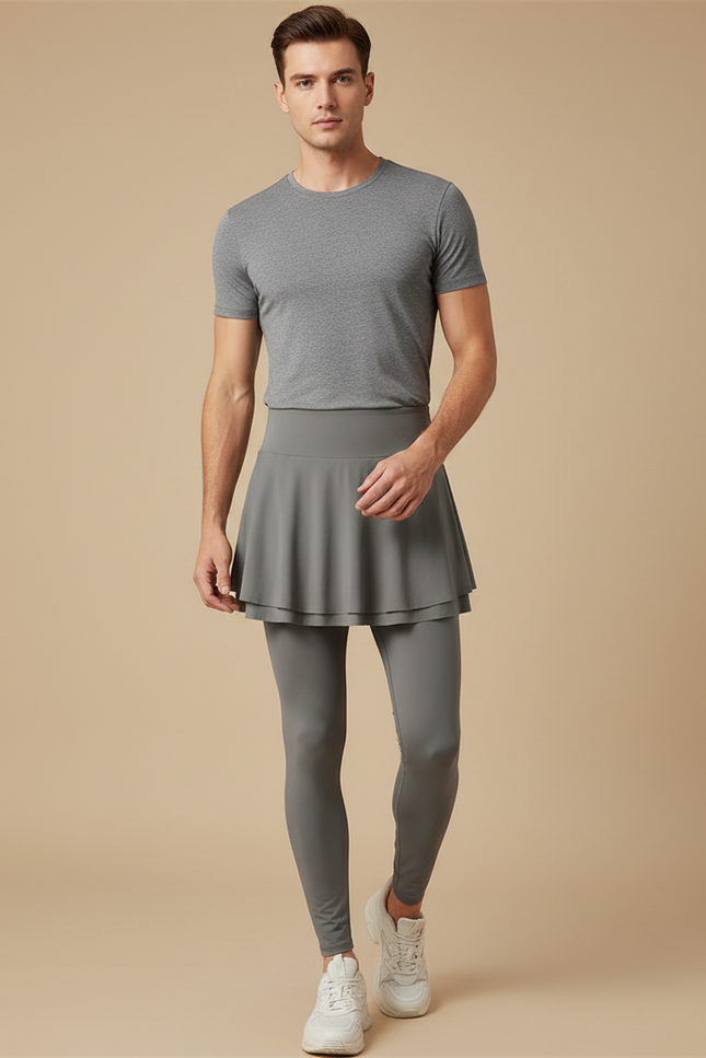 Pantalon Jupe Gris Sport Fluide Confortable Homme - Polyester