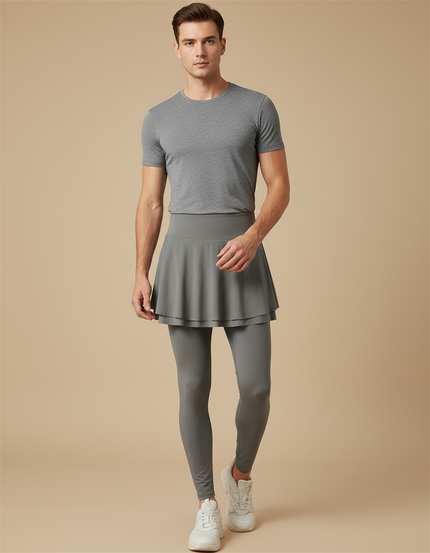 Pantalon Jupe Gris Sport Fluide Confortable Homme - Polyester