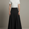 Pantalon Jupe Noir Plissé Ample Long Homme - Polyester