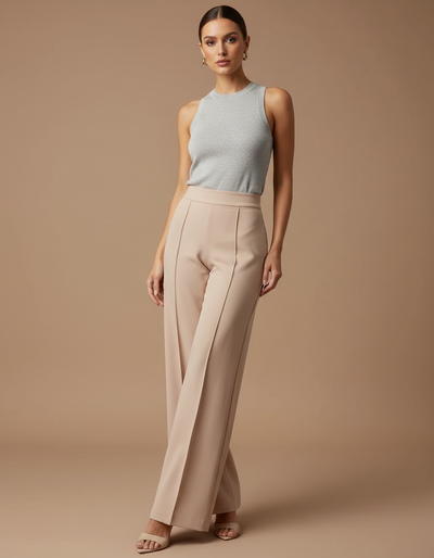 Pantalon Jupe Femme Beige