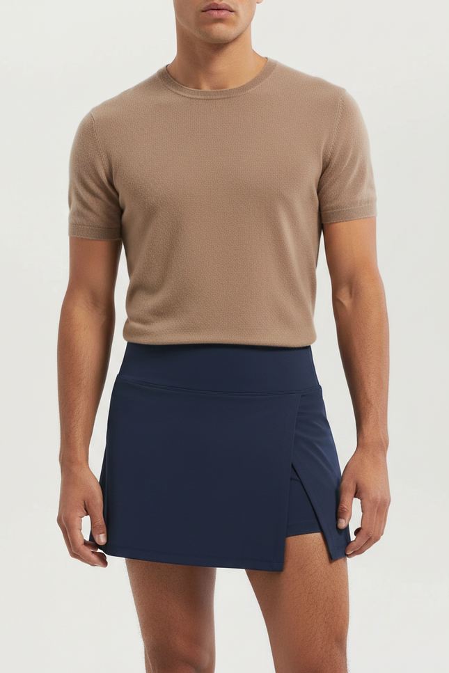 Pantalon Jupe Bleu Marine Sportif Court Homme - Polyester