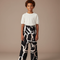 Pantalon Jupe Noir Imprimé Fluide Ample Enfant - Viscose