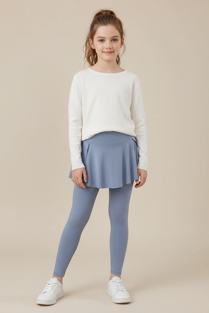 Pantalon Jupe Bleu Ciel Plissé Confortable Fille - Polyester