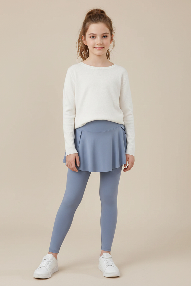 Pantalon Jupe Bleu Ciel Plissé Confortable Fille - Polyester