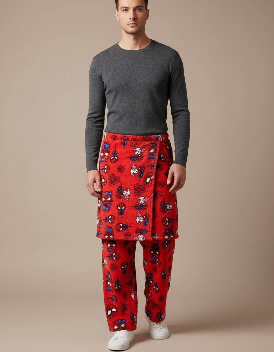 Pantalon Jupe Rouge Polaire Spider-Man Doux Décontracté - Molleton