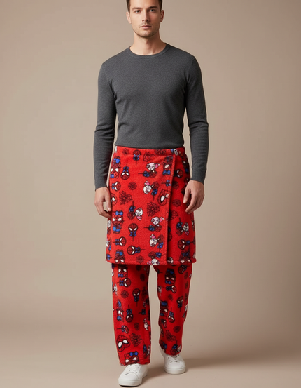 Pantalon Jupe Rouge Polaire Spider-Man Doux Décontracté - Molleton