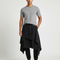 Pantalon Jupe Noir Asymétrique Superposé Imprimé Décontracté Homme - Polyester