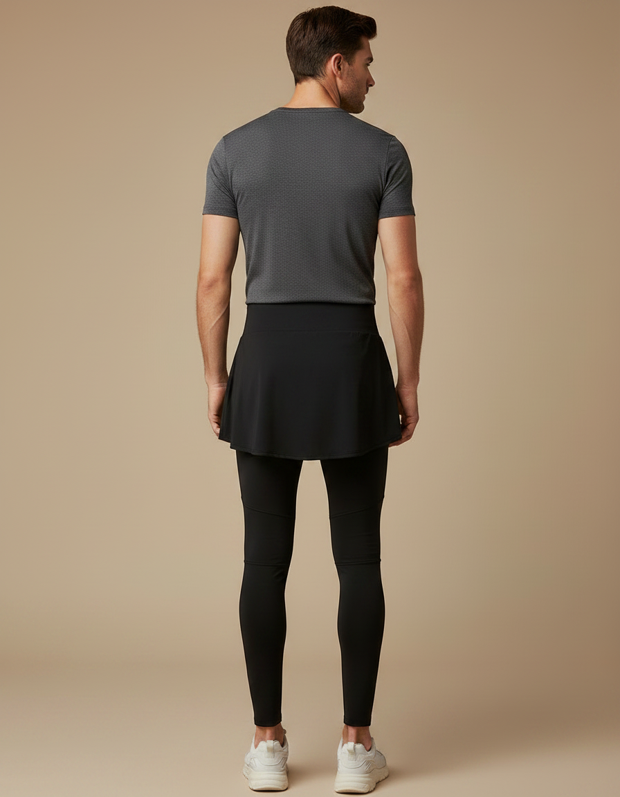 Pantalon Jupe Noir Sport Homme Confortable Léger - Polyester - vue 2