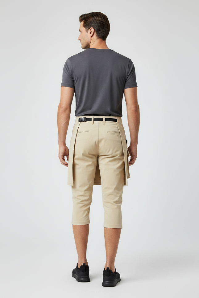 Pantalon Jupe Beige Sport Capris Homme - Polyester - vue 2
