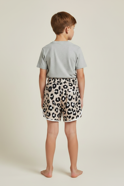 Pantalon Jupe Léopard Beige Noir Ample Enfant - Imprimé Viscose - vue 2