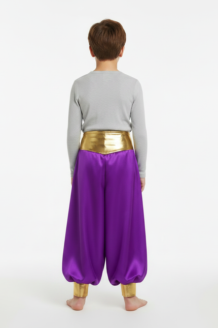 Pantalon Jupe Violet Doré Satiné Ample Enfant - vue 2