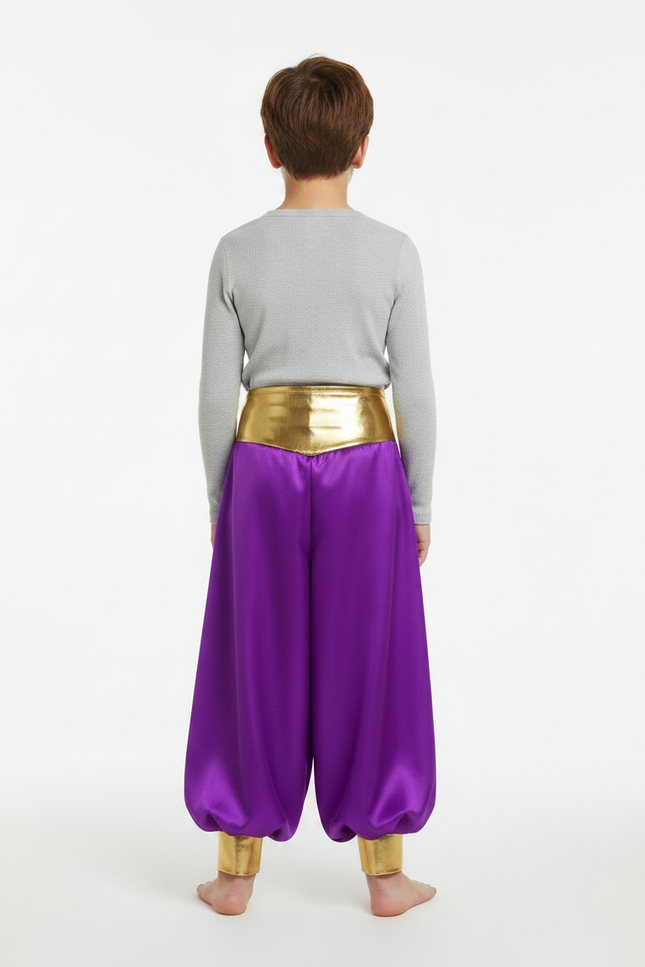 Pantalon Jupe Violet Doré Satiné Ample Enfant - vue 2