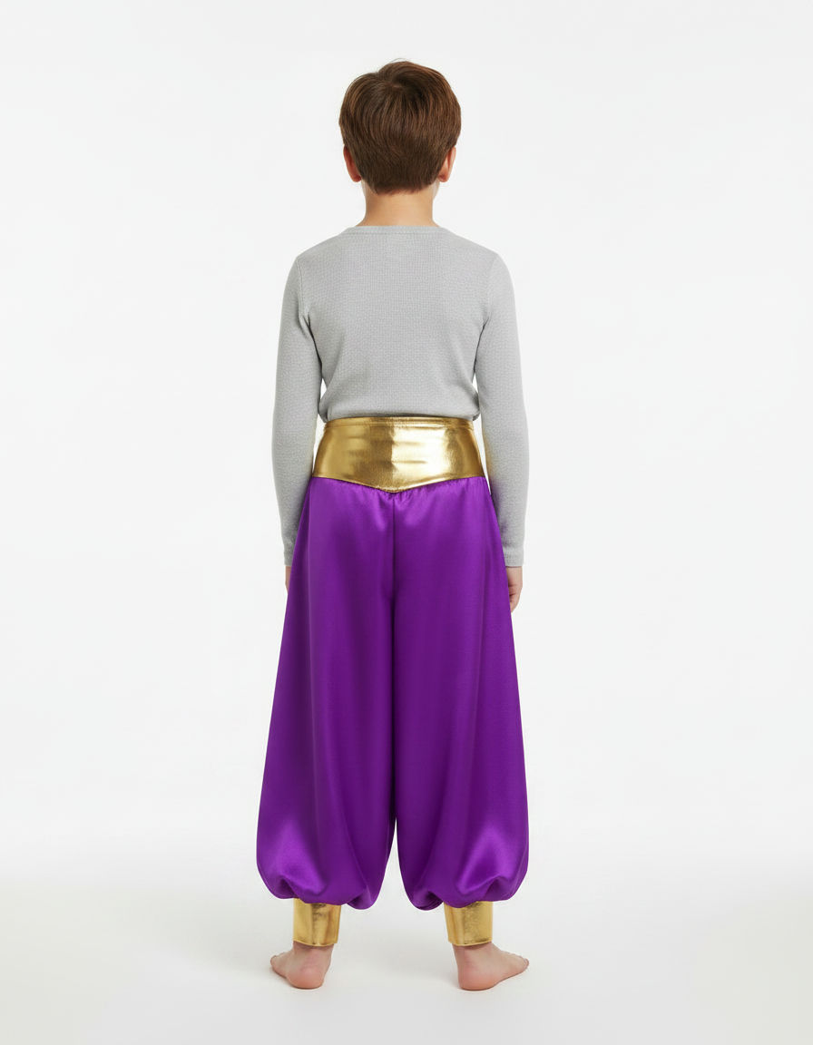 Pantalon Jupe Violet Doré Satiné Ample Enfant - vue 2
