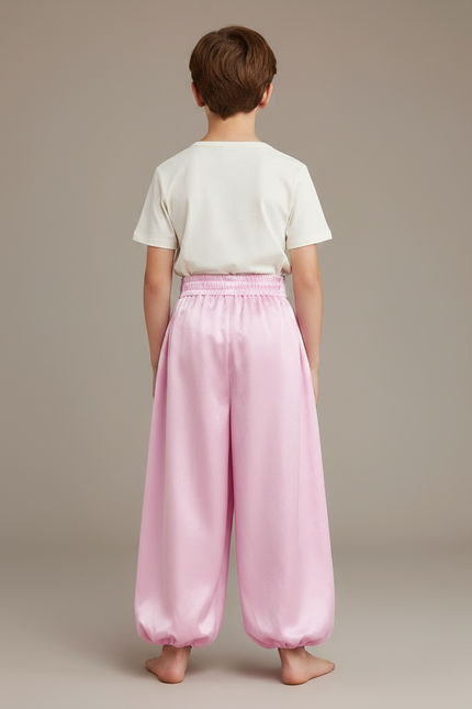 Pantalon Jupe Rose Satiné Ample Harem Enfant - vue 2