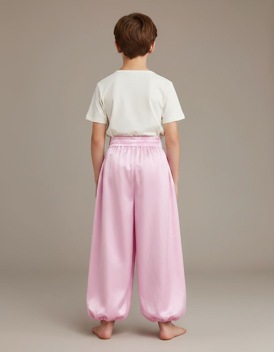 Pantalon Jupe Rose Satiné Ample Harem Enfant - vue 2