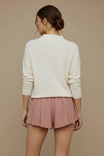 Pantalon Jupe Rose Plissé Ample Court Sportif - Polyester - vue 2
