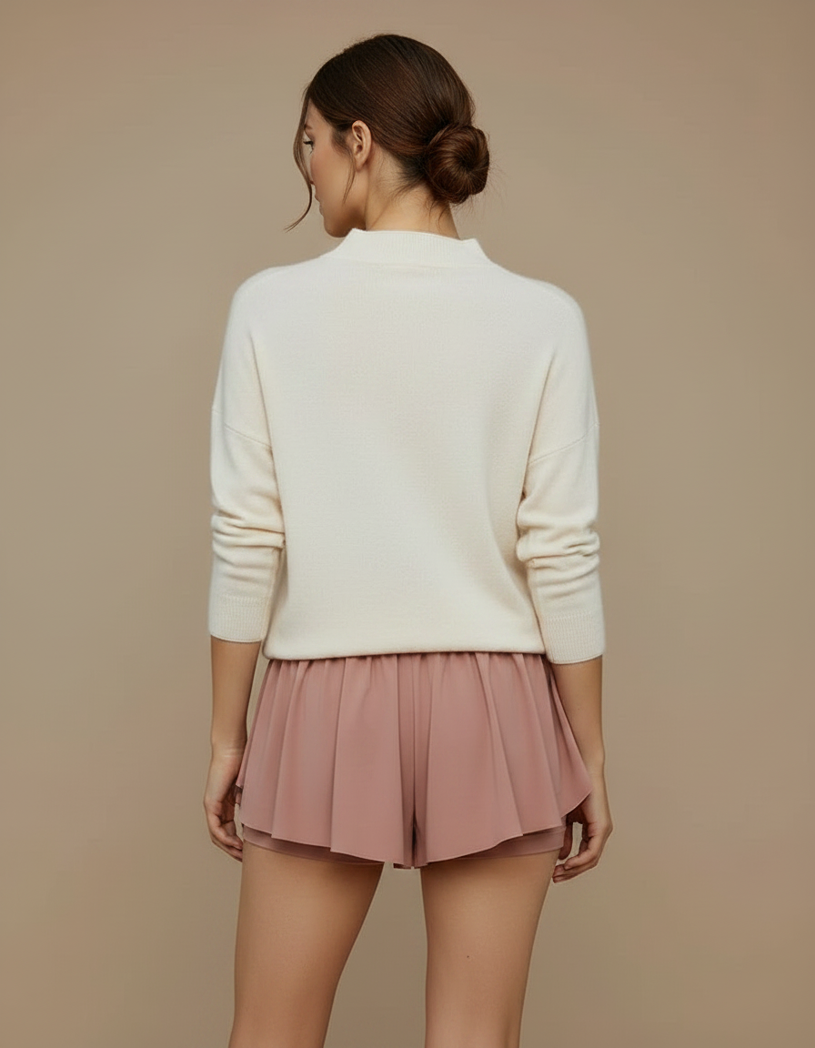 Pantalon Jupe Rose Plissé Ample Court Sportif - Polyester - vue 2