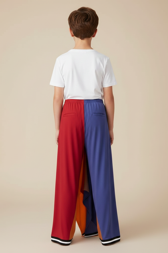 Pantalon Jupe Multicolore Fluide Asymétrique Garçon - Polyester - vue 2