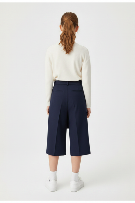 Pantalon Jupe Bleu Marine Ample Élégant Enfant - Polyester - vue 2