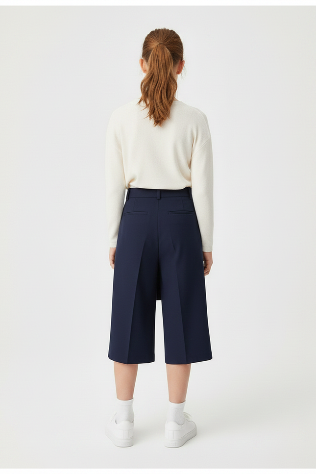 Pantalon Jupe Bleu Marine Ample Élégant Enfant - Polyester - vue 2