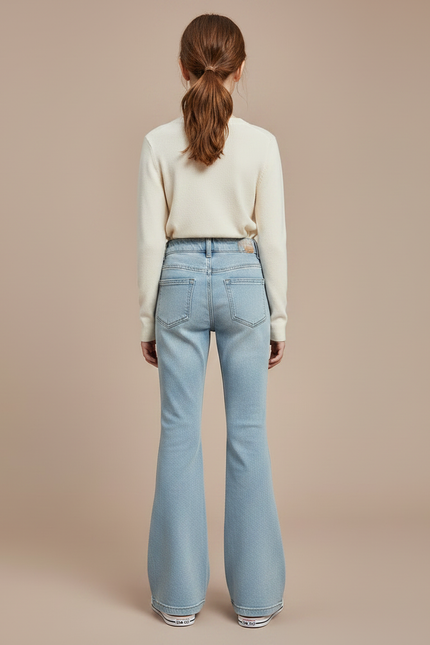 Pantalon Jupe Jean Bleu Clair Évasé Enfant - vue 2