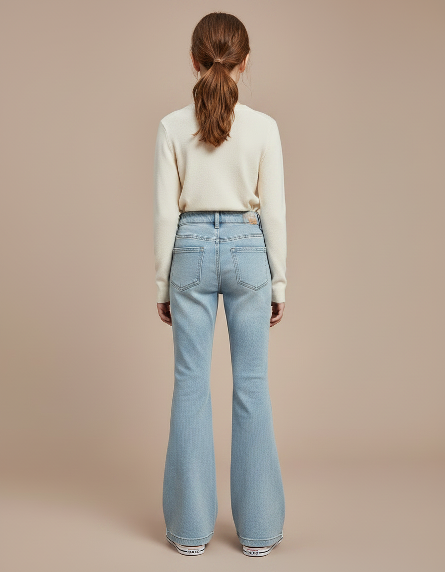 Pantalon Jupe Jean Bleu Clair Évasé Enfant - vue 2