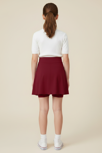 Pantalon Jupe Bordeaux Sportif Plissé Intégré Fille - Polyester - vue 2