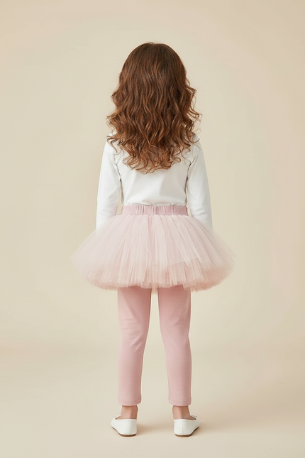 Pantalon Jupe Rose Tutu Intégré Confortable Fille - Maille - vue 2