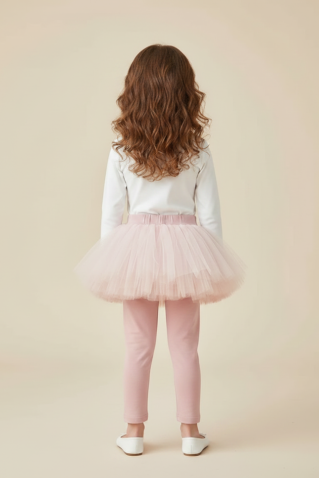 Pantalon Jupe Rose Tutu Intégré Confortable Fille - Maille - vue 2