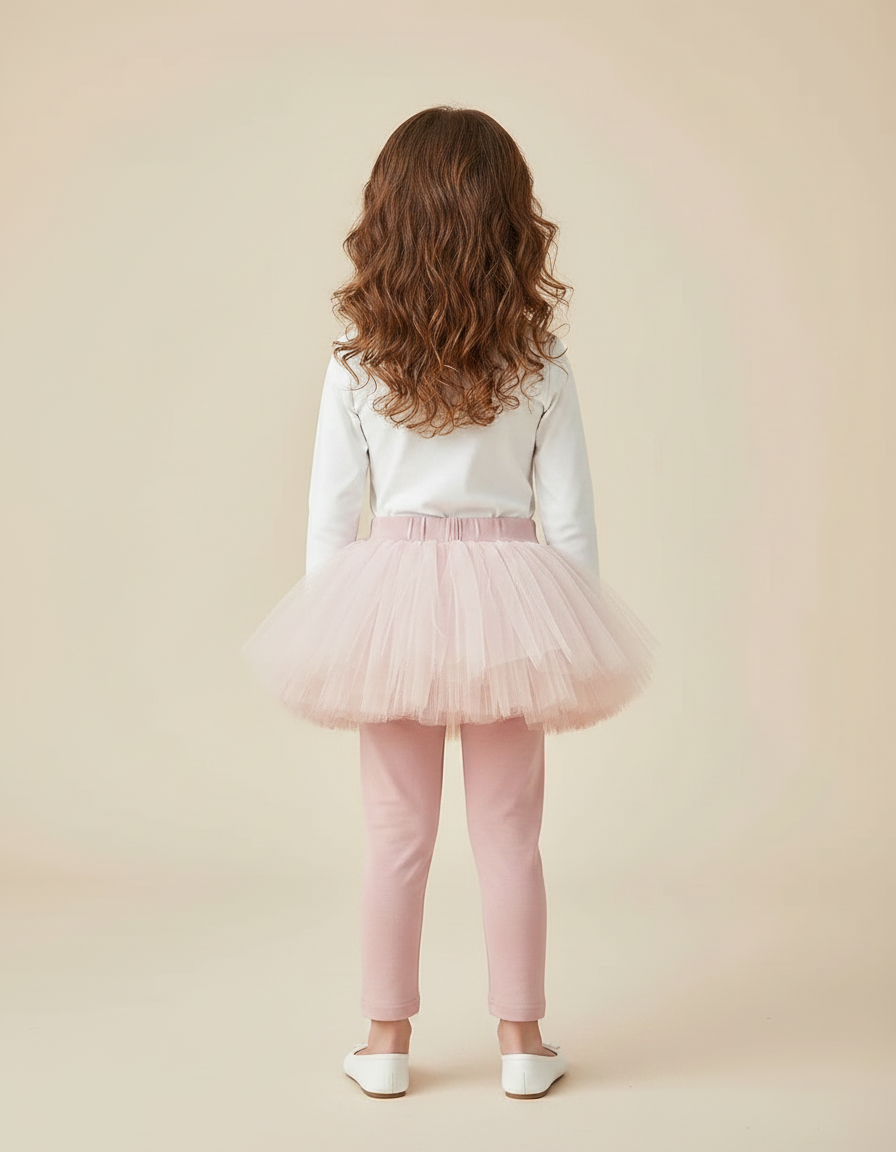 Pantalon Jupe Rose Tutu Intégré Confortable Fille - Maille - vue 2