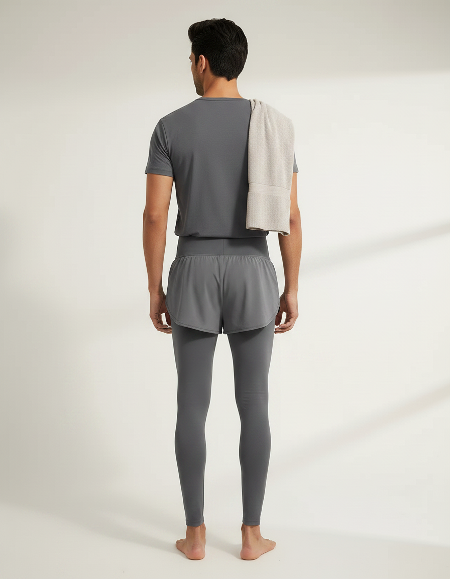 Pantalon Jupe Gris Sport Homme Léger Confortable - Polyester - vue 2