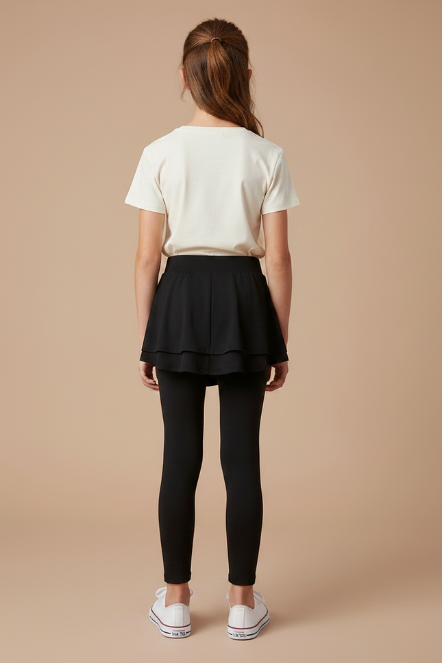 Pantalon Jupe Noir Sportif Fille Intégré Confortable - Polyester - vue 2