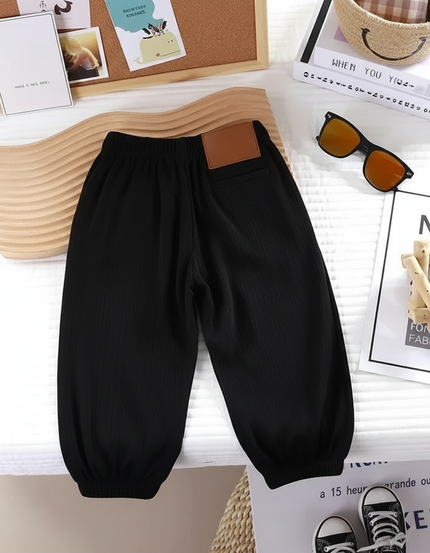 Pantalon Jupe Noir Ample Côtelé Élastique Confortable - Cordé