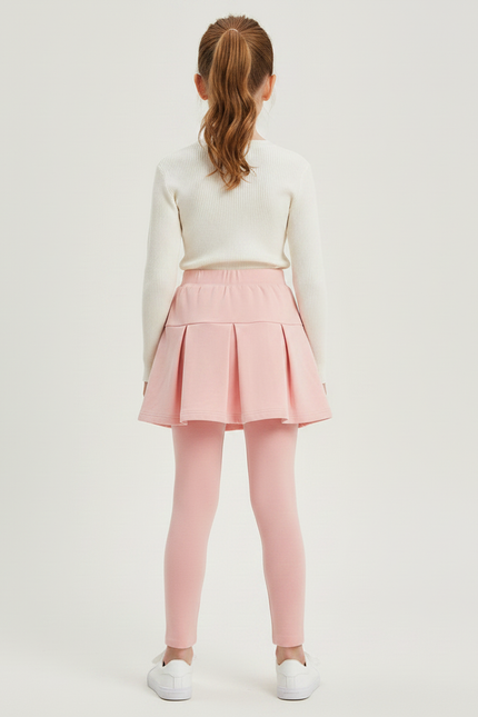 Pantalon Jupe Rose Plissé Intégré Confortable Fille - Molleton - vue 2